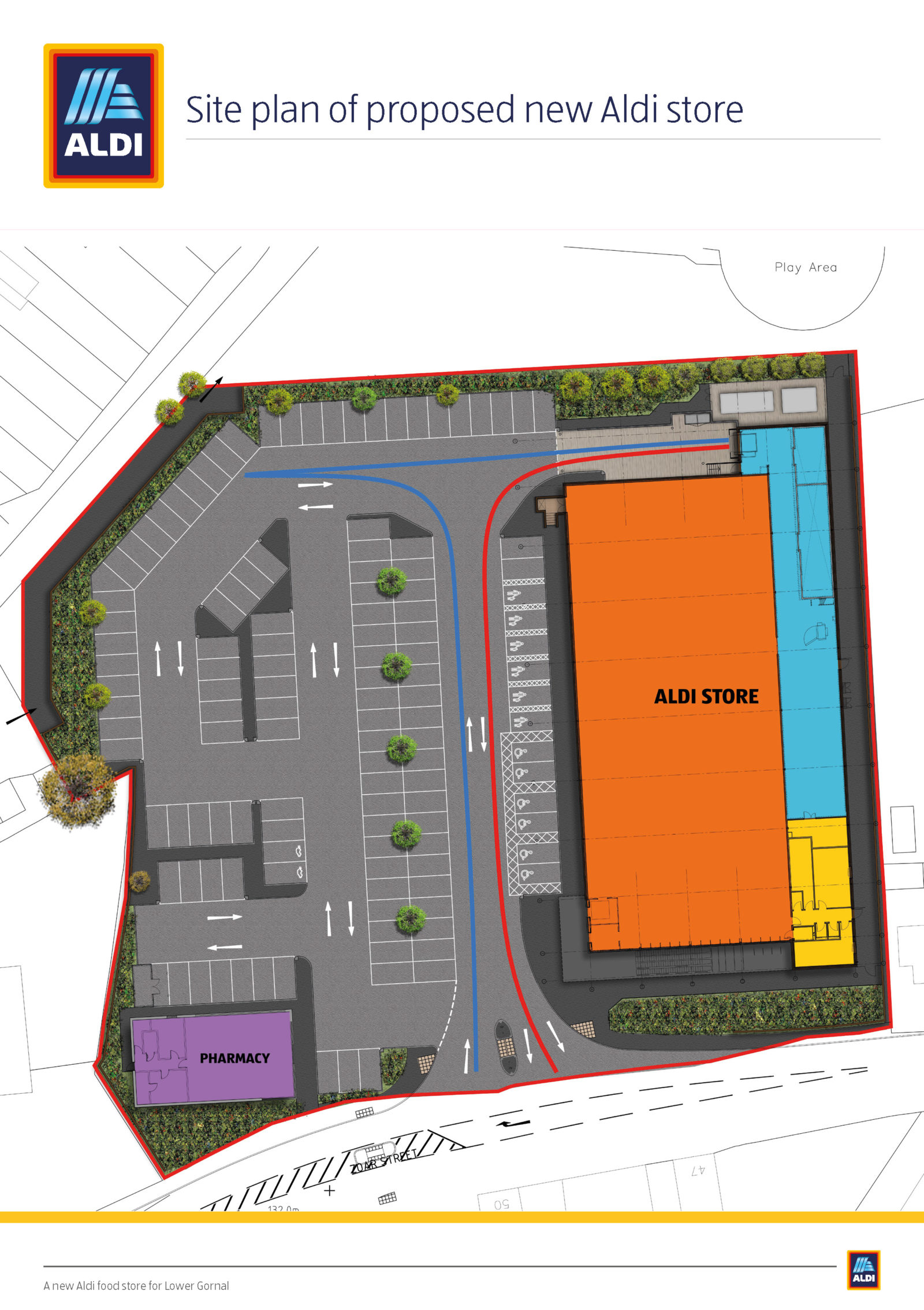 Aldi Gornal - Board 6 - Site plan of proposed new Aldi store