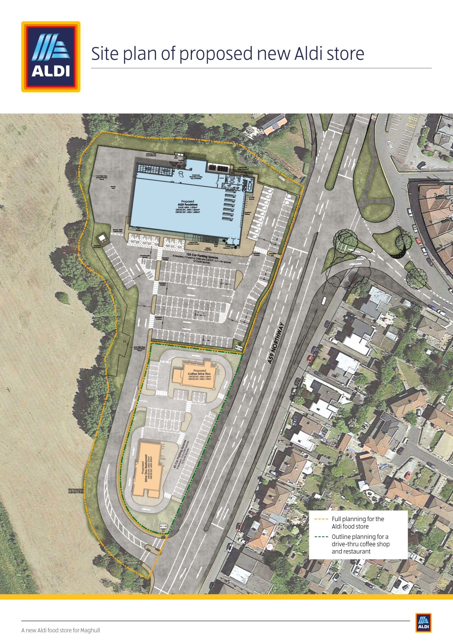 Site plan of proposed new Aldi store